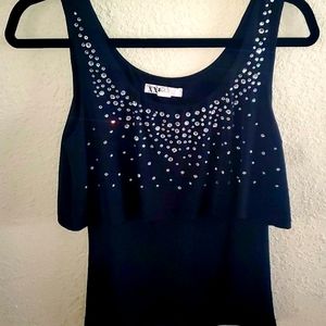 NWOT Black Glitz Tank Medium